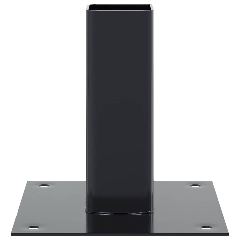 vidaXL Post Bases Square 4 pcs Anthracite 2.01x2.01" Powder-coated Steel