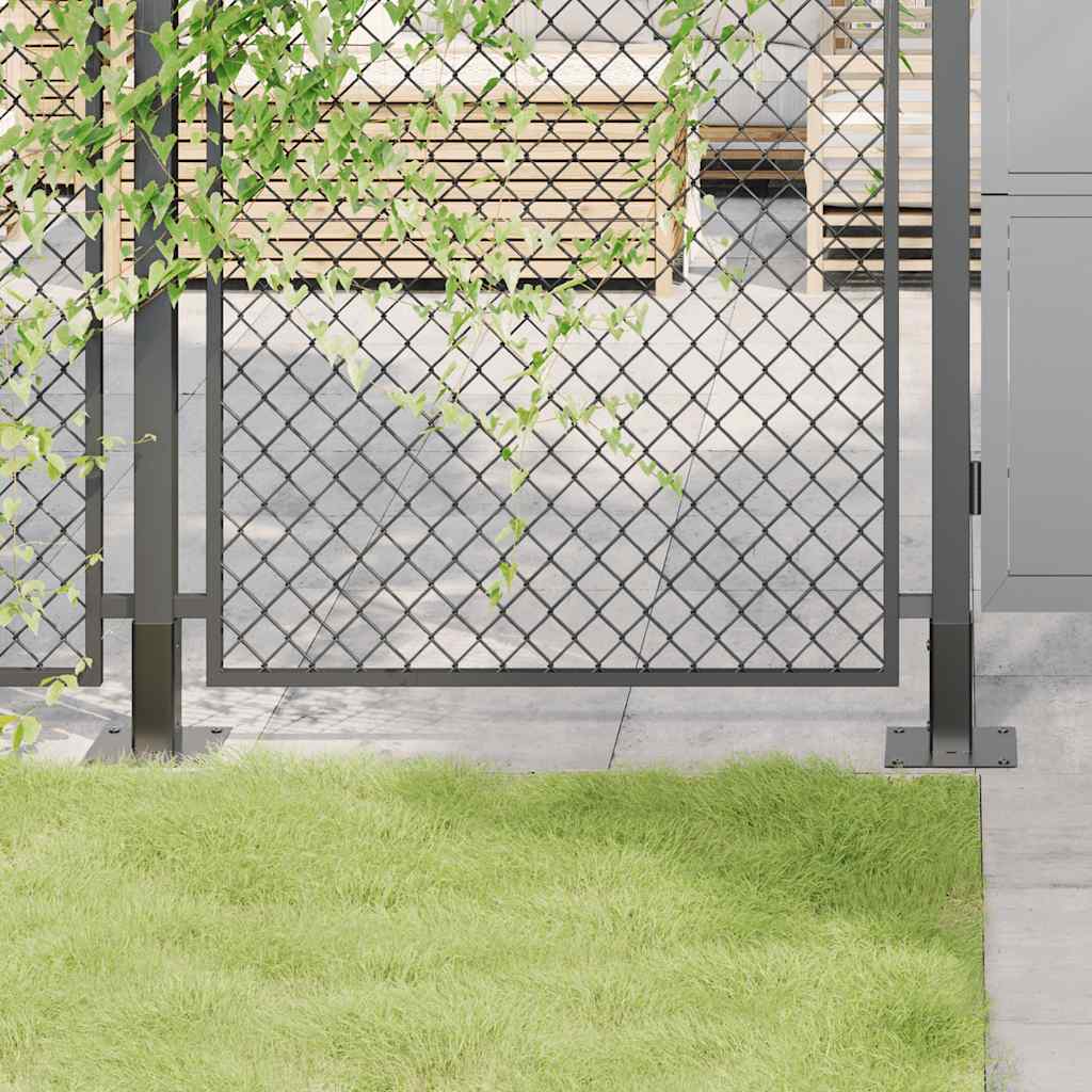 vidaXL Post Bases Square 4 pcs Anthracite 2.01x2.01" Powder-coated Steel