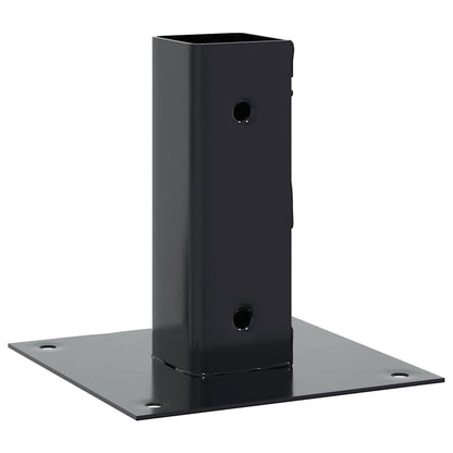 vidaXL Post Bases Square 12 pcs Anthracite 2.01x2.01" Powder-coated Steel