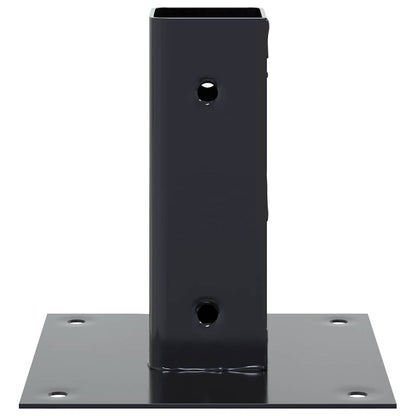 vidaXL Post Bases Square 12 pcs Anthracite 2.01x2.01" Powder-coated Steel