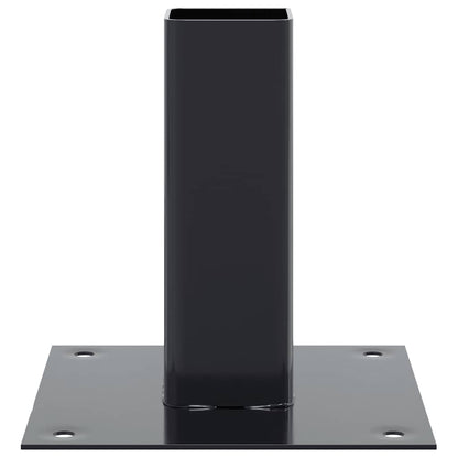 vidaXL Post Bases Square 12 pcs Anthracite 2.01x2.01" Powder-coated Steel