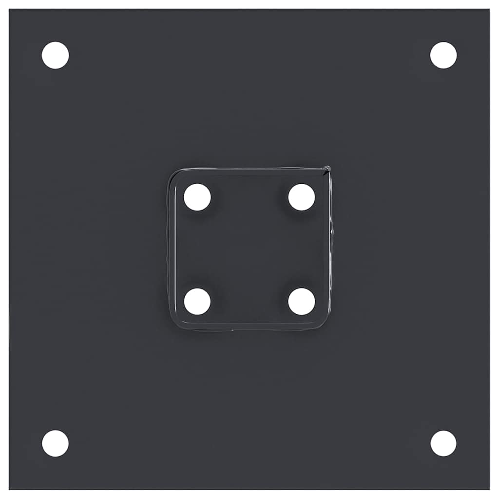 vidaXL Post Bases Square 12 pcs Anthracite 2.01x2.01" Powder-coated Steel