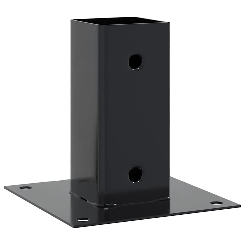 vidaXL Post Bases Square 4 pcs Anthracite 2.40x2.40" Powder-coated Steel