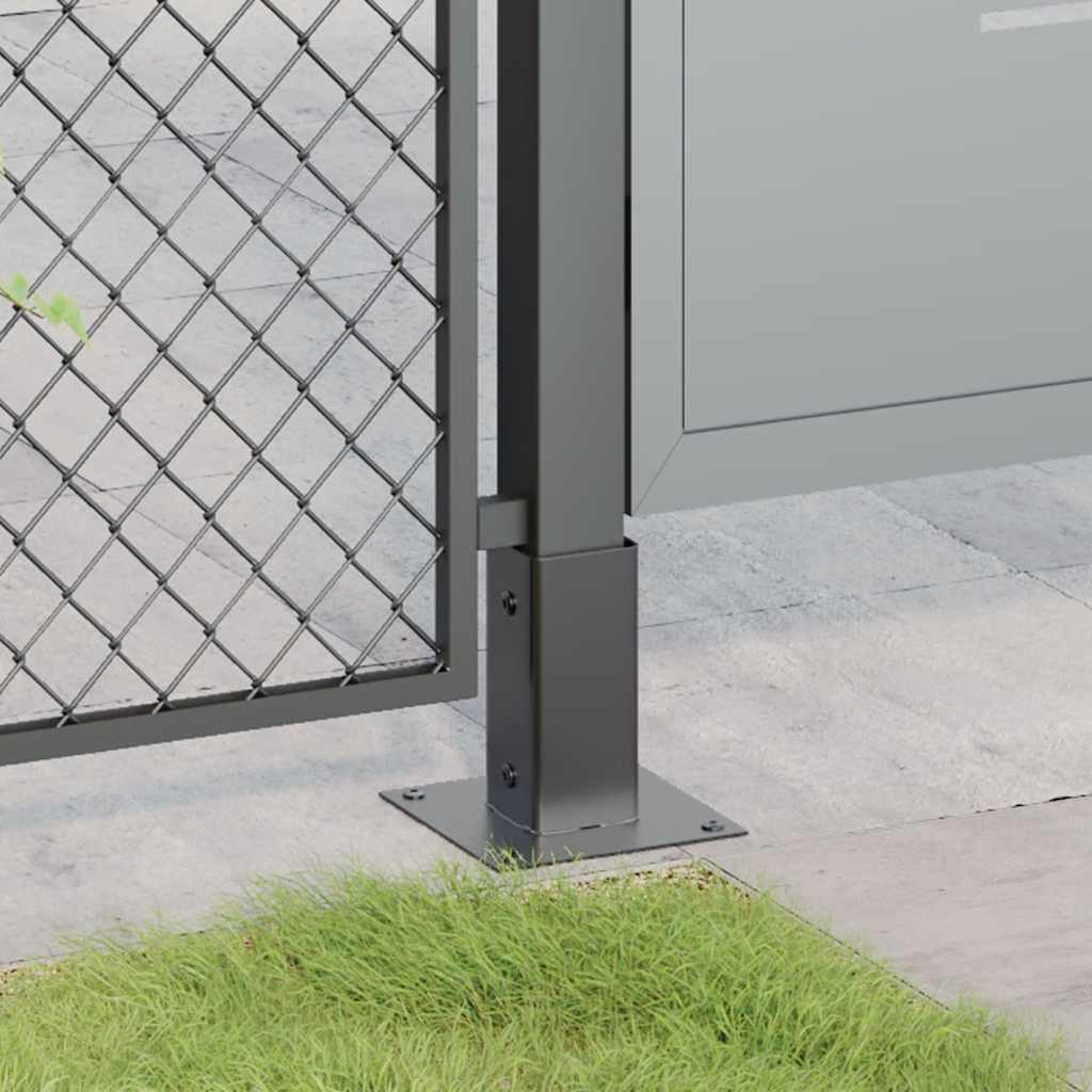 vidaXL Post Bases Square 4 pcs Anthracite 2.40x2.40" Powder-coated Steel