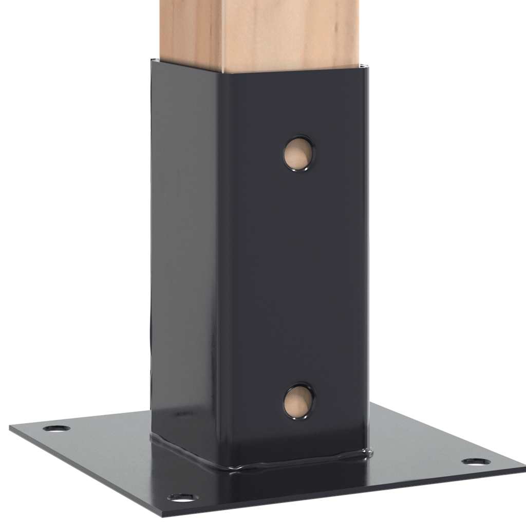 vidaXL Post Bases Square 4 pcs Anthracite 2.40x2.40" Powder-coated Steel