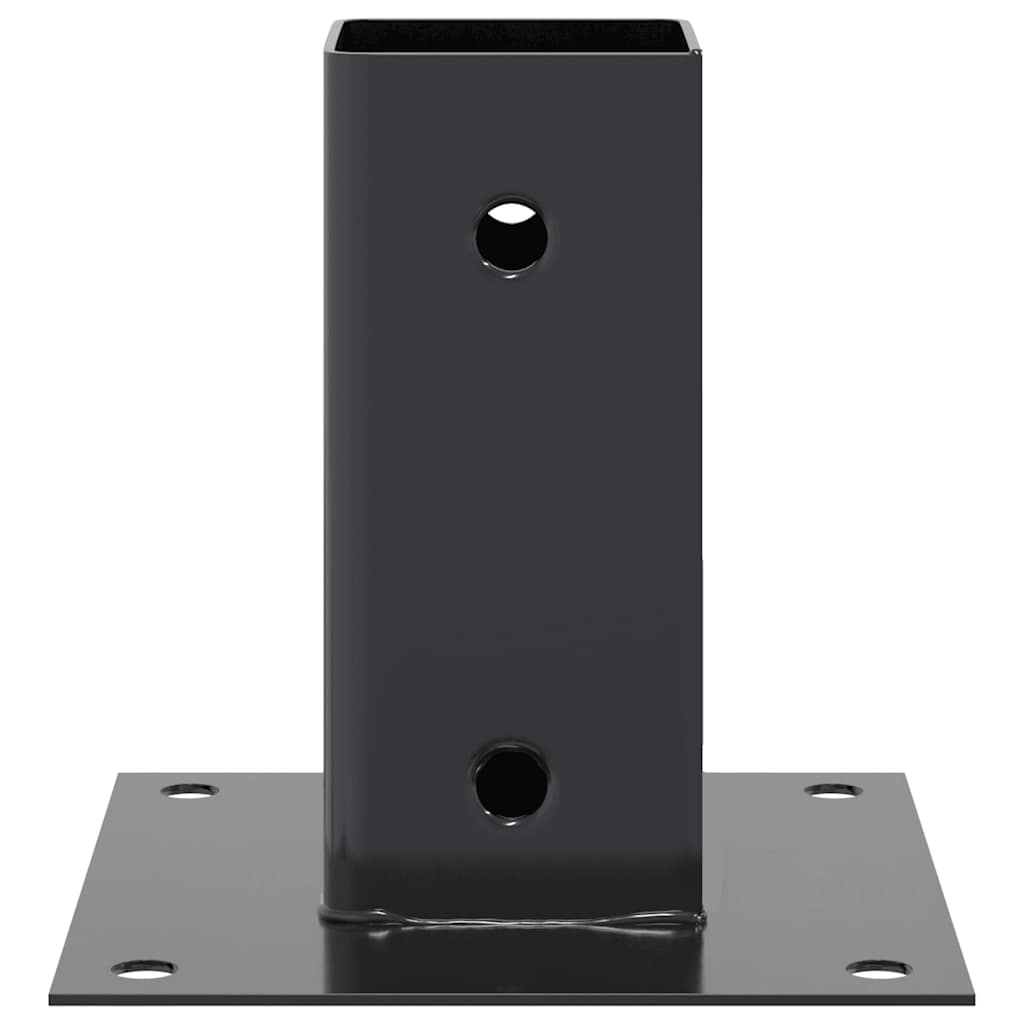 vidaXL Post Bases Square 4 pcs Anthracite 2.40x2.40" Powder-coated Steel