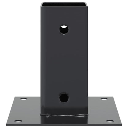 vidaXL Post Bases Square 4 pcs Anthracite 2.40x2.40" Powder-coated Steel