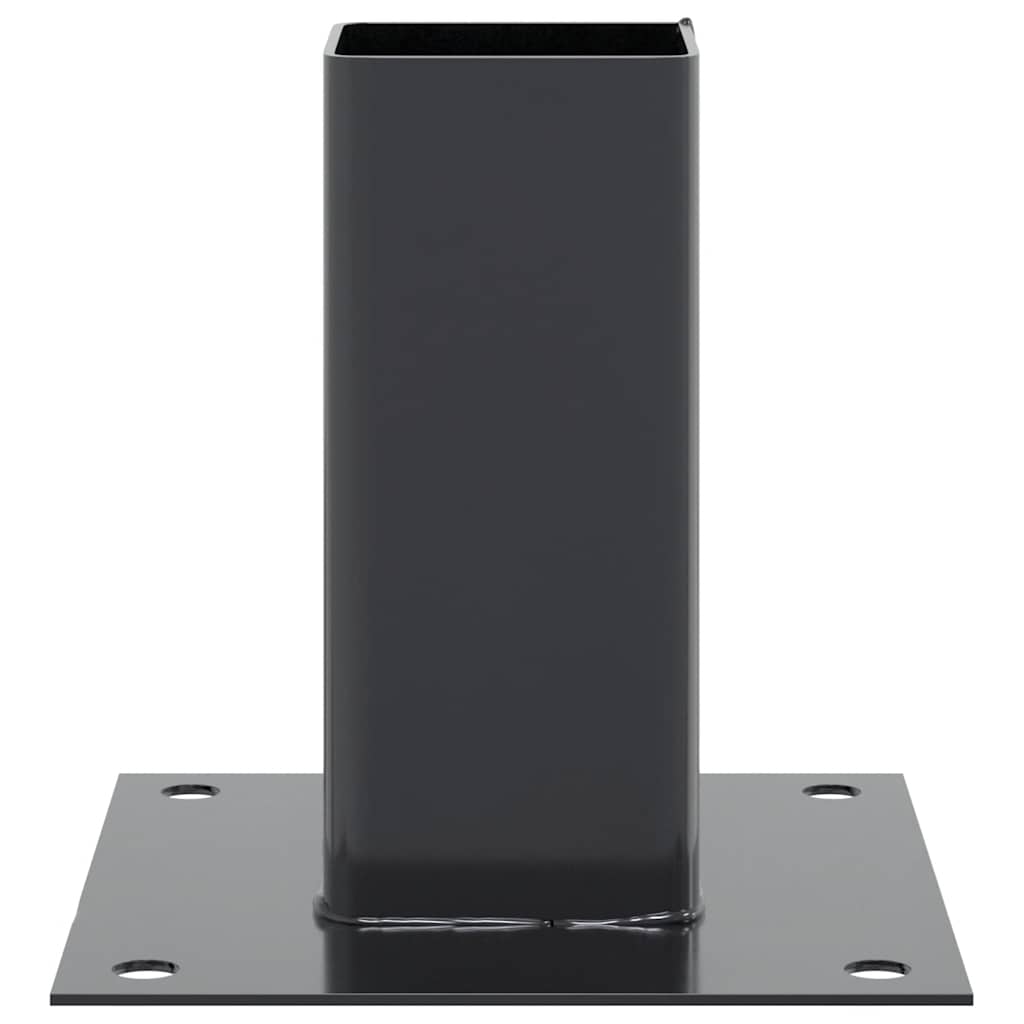 vidaXL Post Bases Square 4 pcs Anthracite 2.40x2.40" Powder-coated Steel
