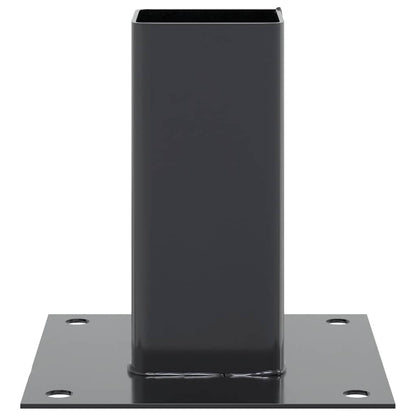 vidaXL Post Bases Square 4 pcs Anthracite 2.40x2.40" Powder-coated Steel
