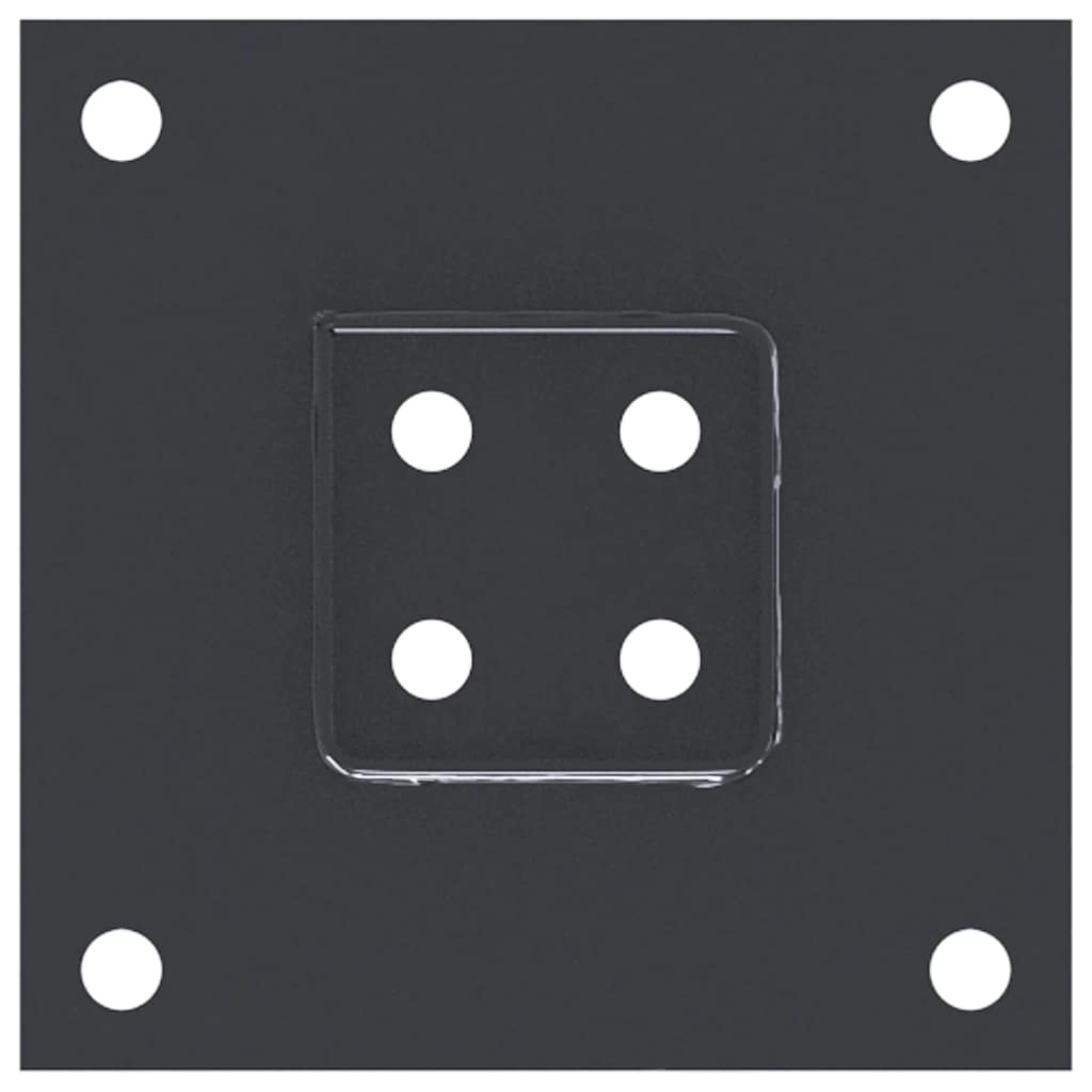 vidaXL Post Bases Square 4 pcs Anthracite 2.40x2.40" Powder-coated Steel