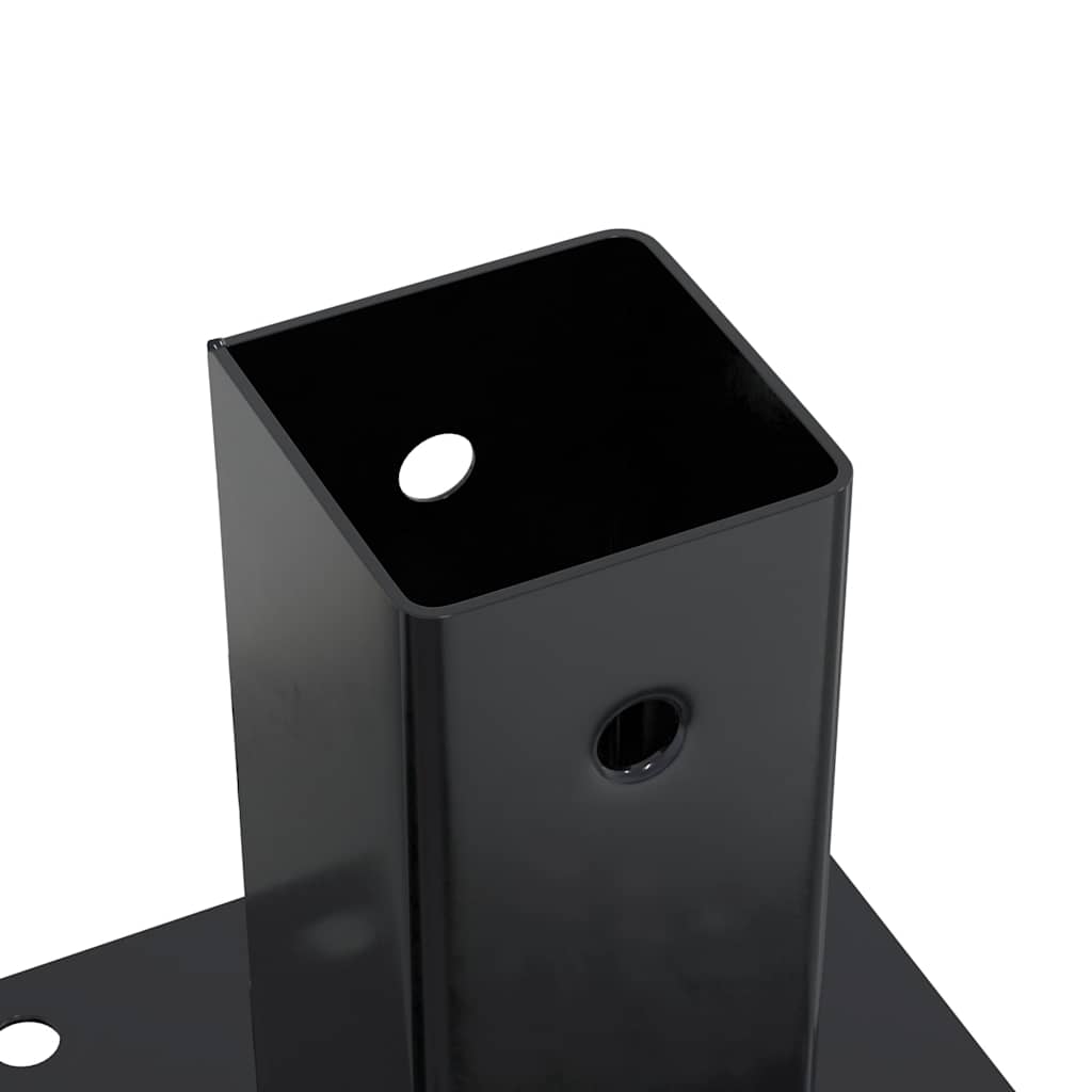 vidaXL Post Bases Square 4 pcs Anthracite 2.40x2.40" Powder-coated Steel