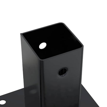 vidaXL Post Bases Square 4 pcs Anthracite 2.40x2.40" Powder-coated Steel