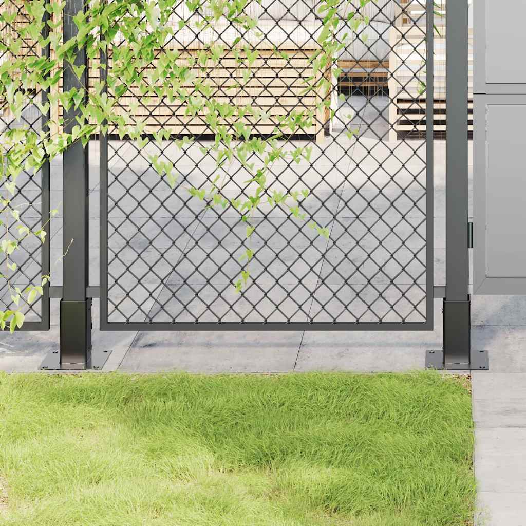 vidaXL Post Bases Square 4 pcs Anthracite 2.40x2.40" Powder-coated Steel