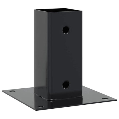 vidaXL Post Bases Square 12 pcs Anthracite 2.40x2.40" Powder-coated Steel