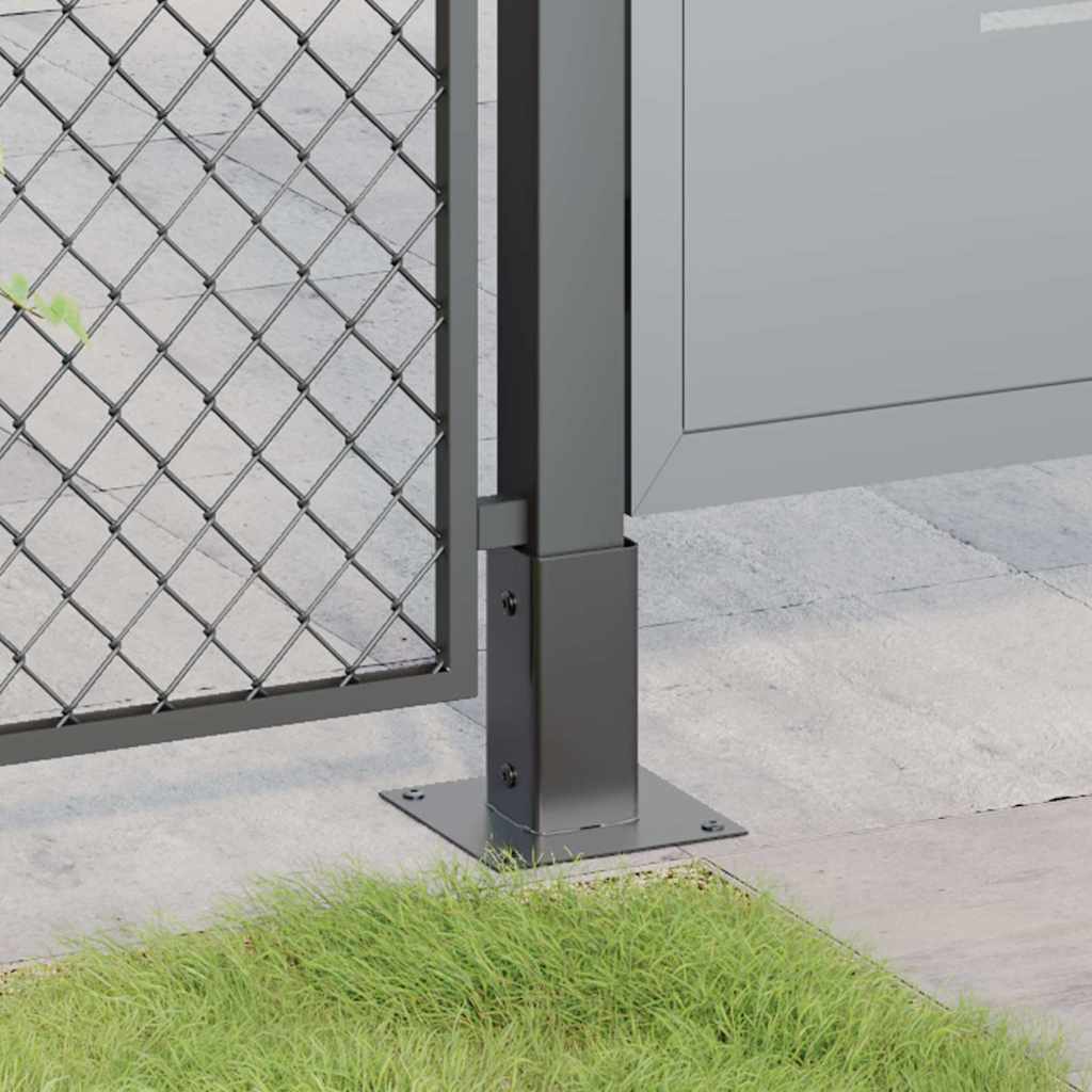 vidaXL Post Bases Square 12 pcs Anthracite 2.40x2.40" Powder-coated Steel
