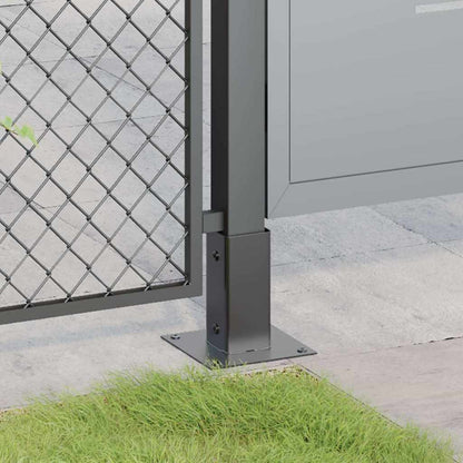 vidaXL Post Bases Square 12 pcs Anthracite 2.40x2.40" Powder-coated Steel