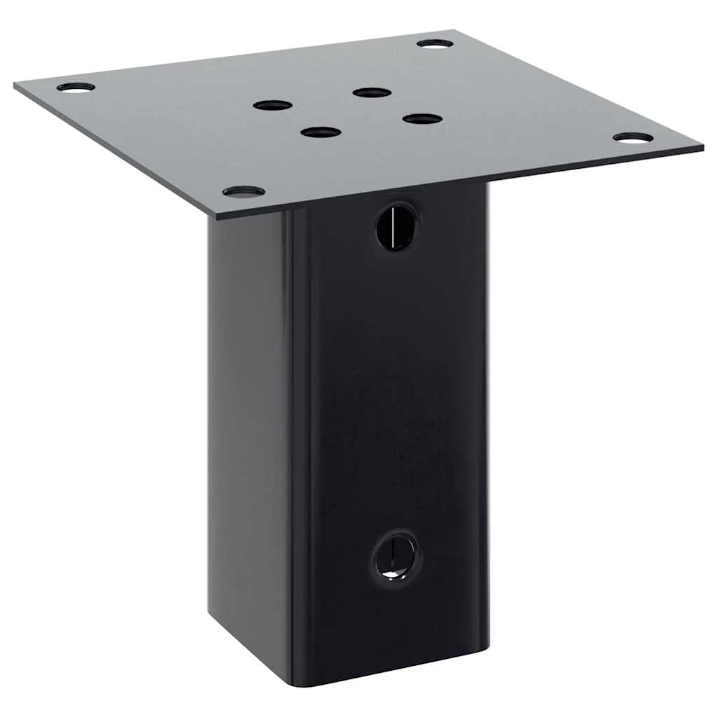 vidaXL Post Bases Square 12 pcs Anthracite 2.40x2.40" Powder-coated Steel
