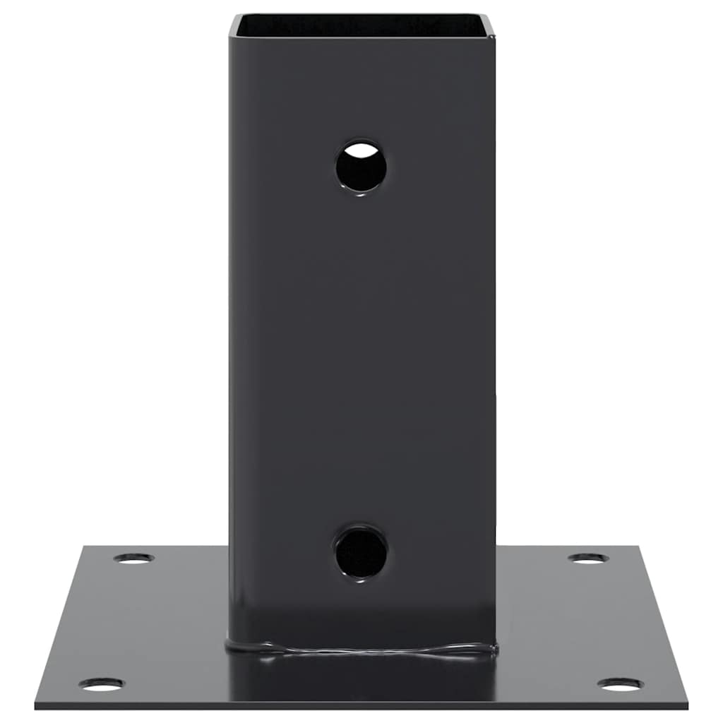 vidaXL Post Bases Square 12 pcs Anthracite 2.40x2.40" Powder-coated Steel