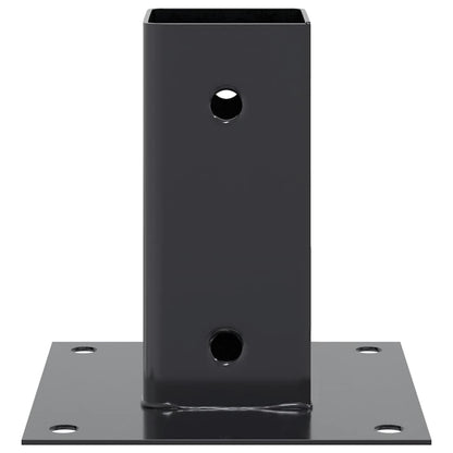 vidaXL Post Bases Square 12 pcs Anthracite 2.40x2.40" Powder-coated Steel