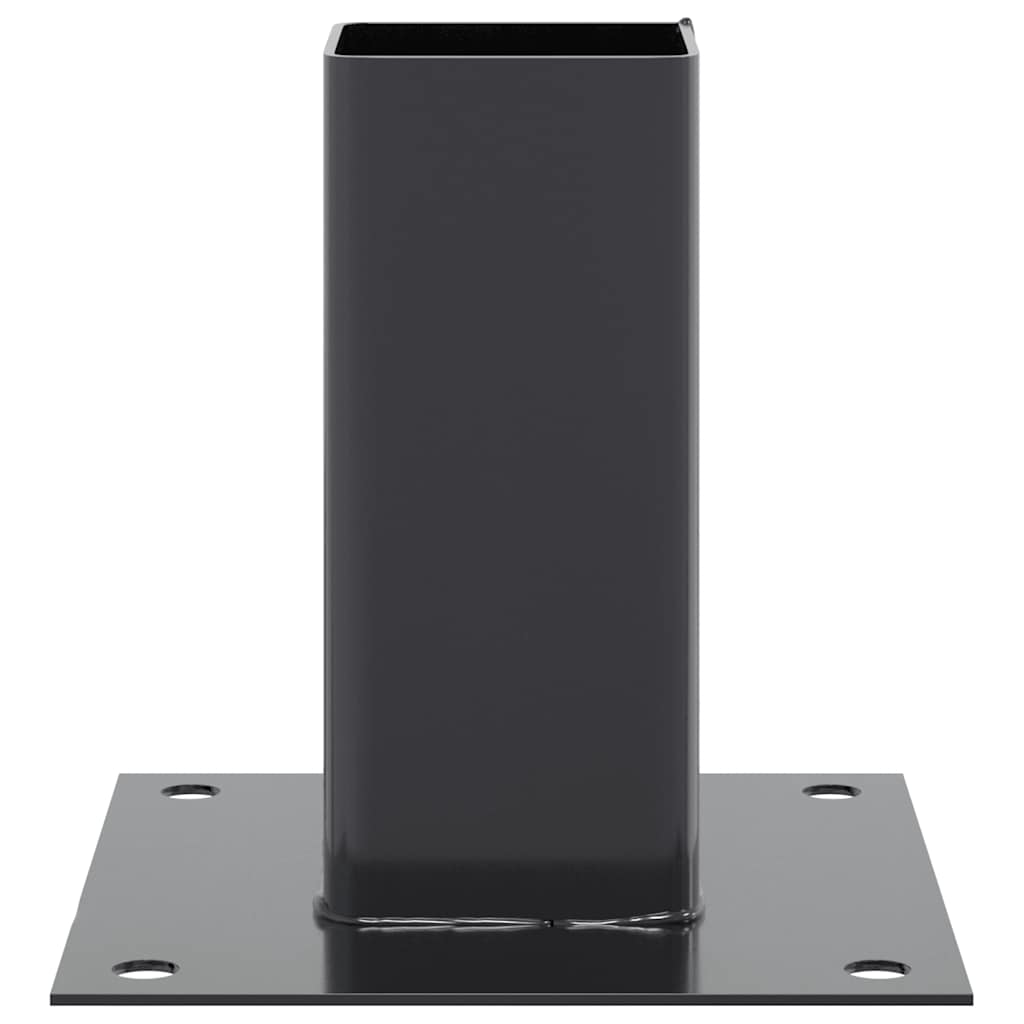 vidaXL Post Bases Square 12 pcs Anthracite 2.40x2.40" Powder-coated Steel