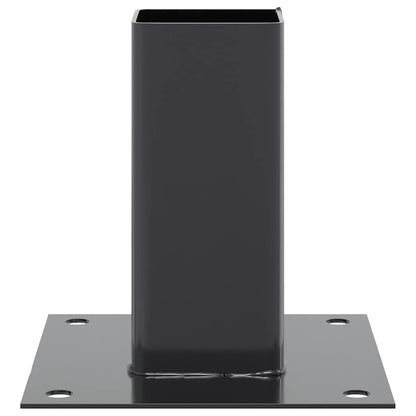 vidaXL Post Bases Square 12 pcs Anthracite 2.40x2.40" Powder-coated Steel