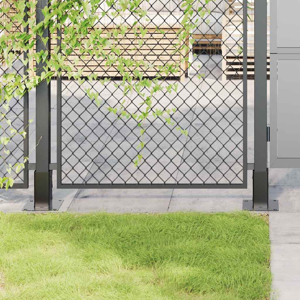 vidaXL Post Bases Square 12 pcs Anthracite 2.40x2.40" Powder-coated Steel