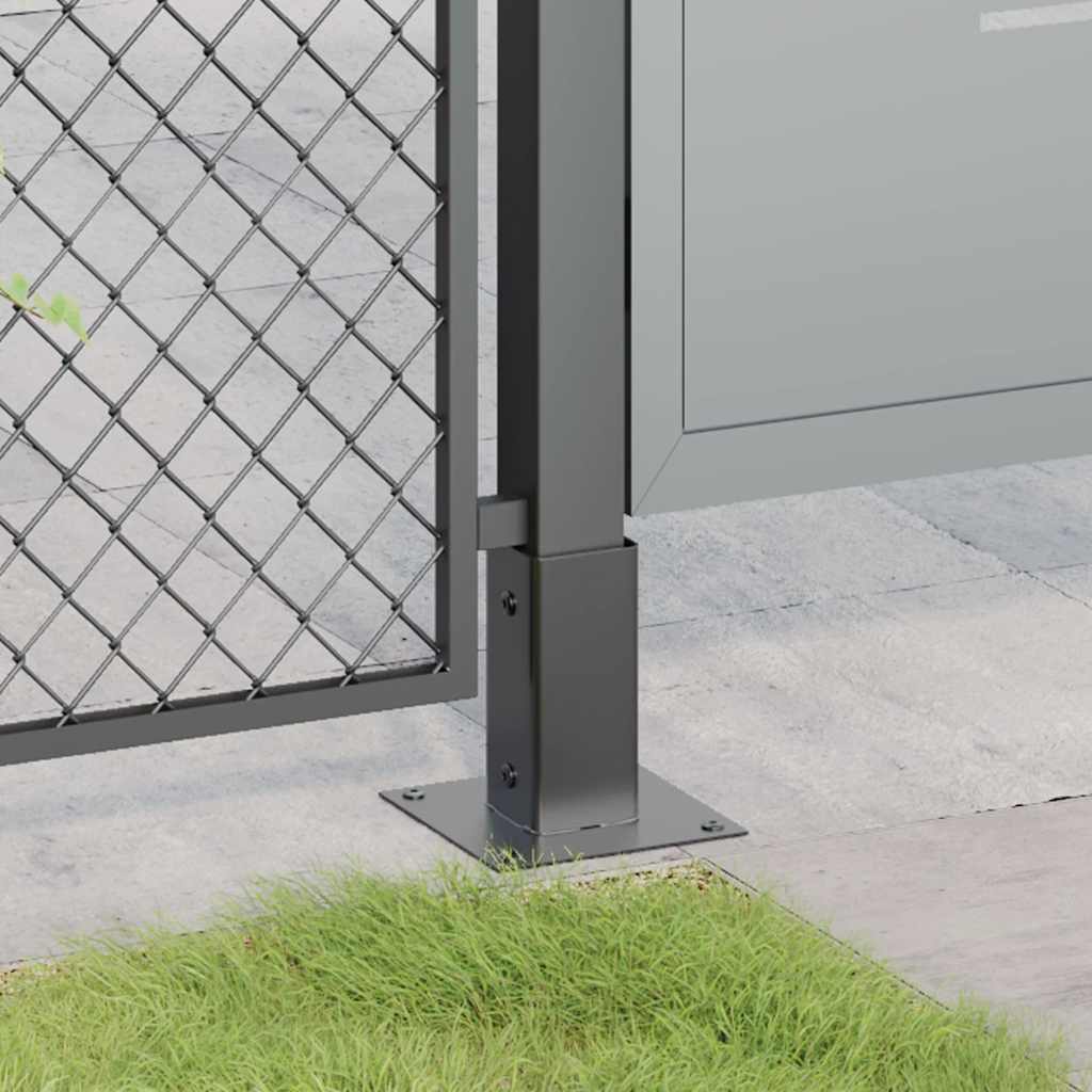 vidaXL Post Bases Square 4 pcs Anthracite 2.80x2.80" Powder-coated Steel