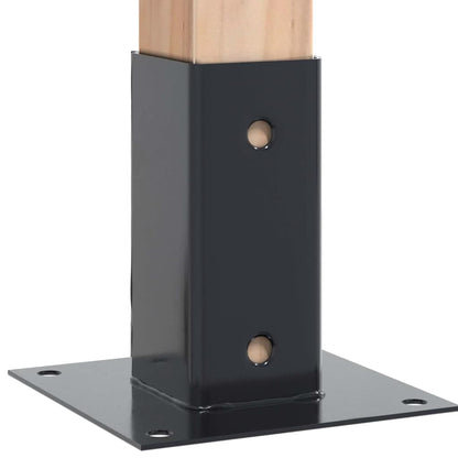 vidaXL Post Bases Square 4 pcs Anthracite 2.80x2.80" Powder-coated Steel