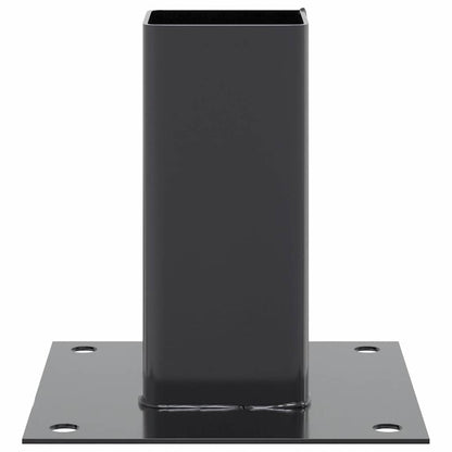 vidaXL Post Bases Square 4 pcs Anthracite 2.80x2.80" Powder-coated Steel