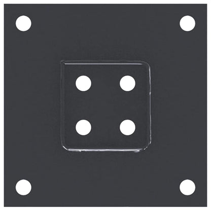 vidaXL Post Bases Square 4 pcs Anthracite 2.80x2.80" Powder-coated Steel