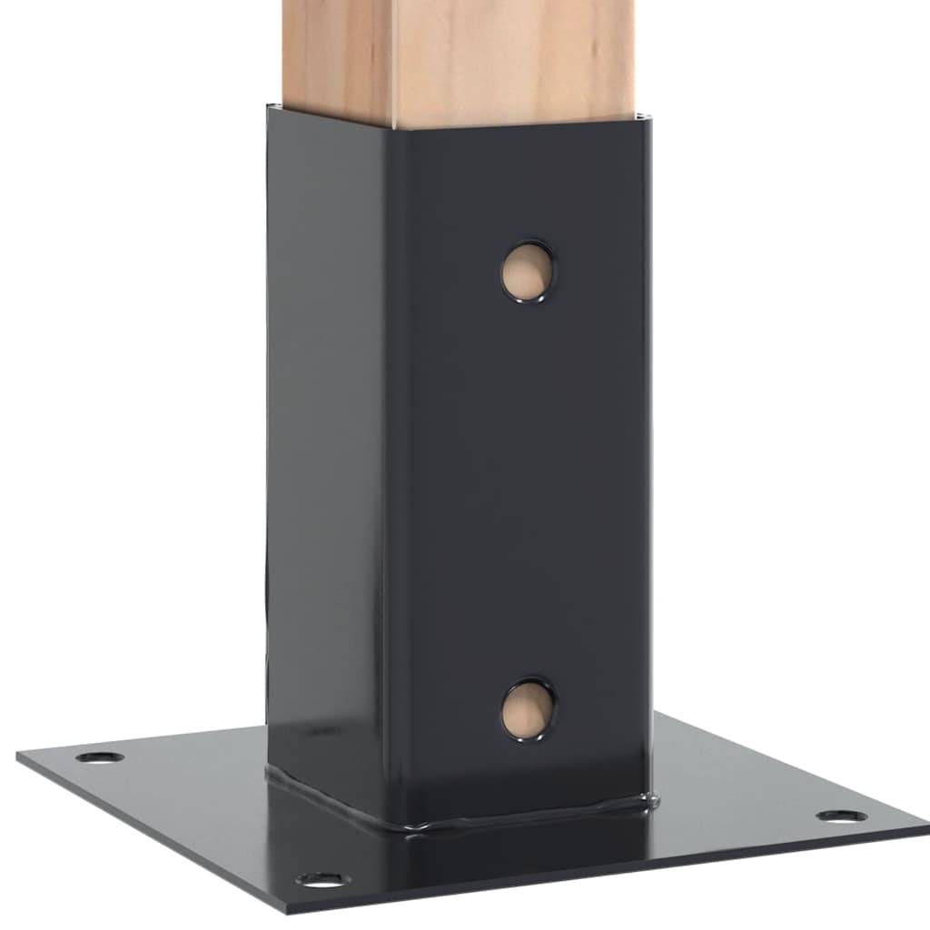 vidaXL Post Bases Square 12 pcs Anthracite 2.80x2.80" Powder-coated Steel