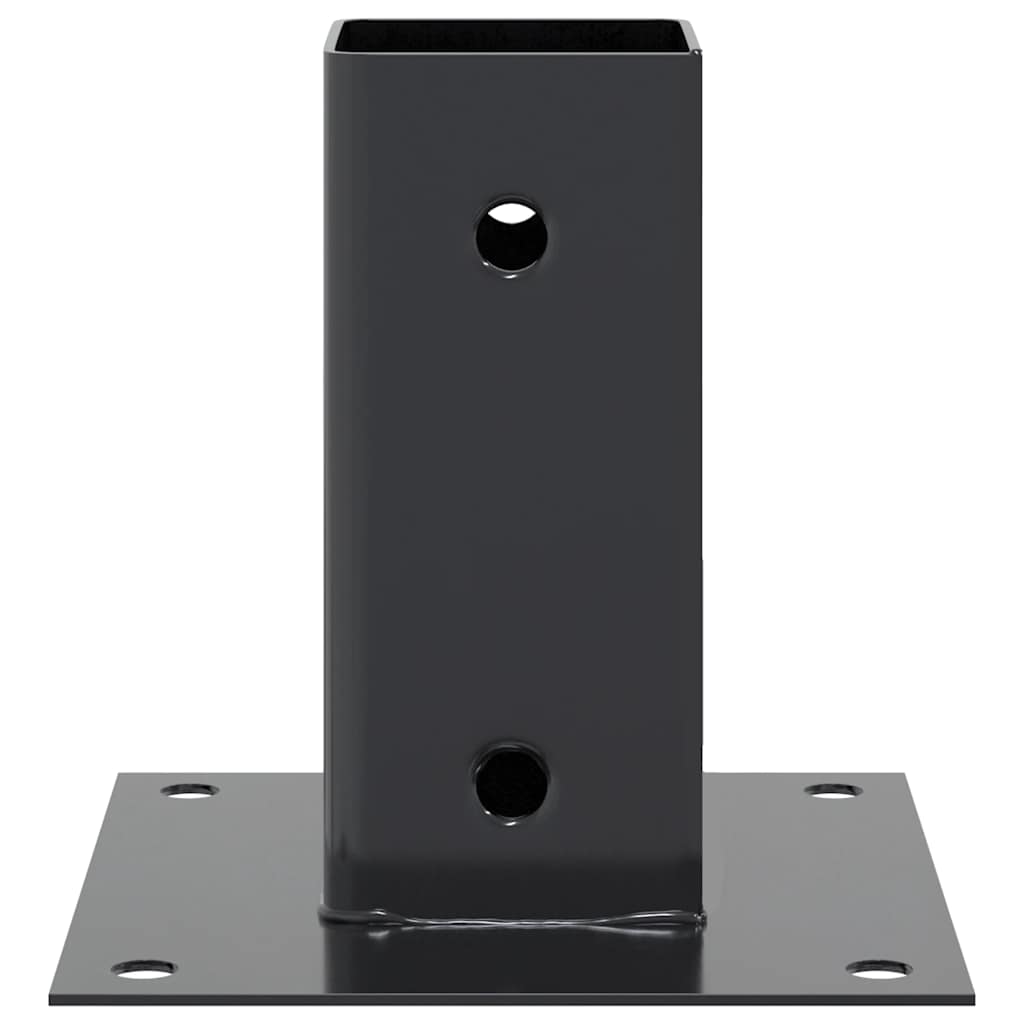 vidaXL Post Bases Square 12 pcs Anthracite 2.80x2.80" Powder-coated Steel