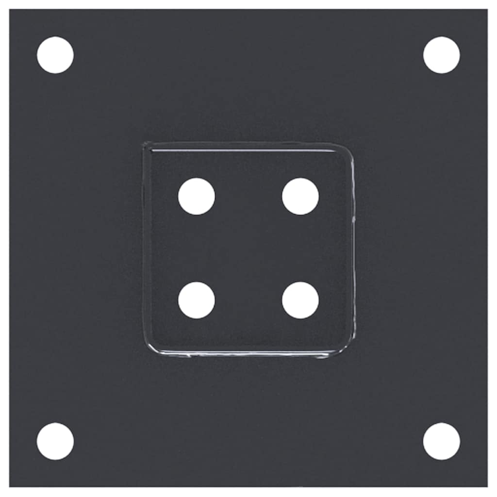vidaXL Post Bases Square 12 pcs Anthracite 2.80x2.80" Powder-coated Steel