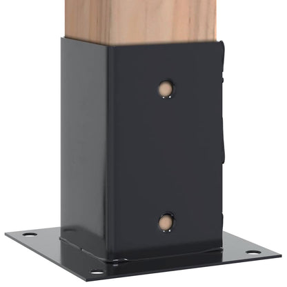 Post Bases Square 4 pcs Anthracite 81x81 mm Powder-coated Steel