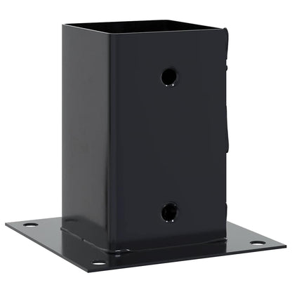 Post Bases Square 12 pcs Anthracite 81x81 mm Powder-coated Steel
