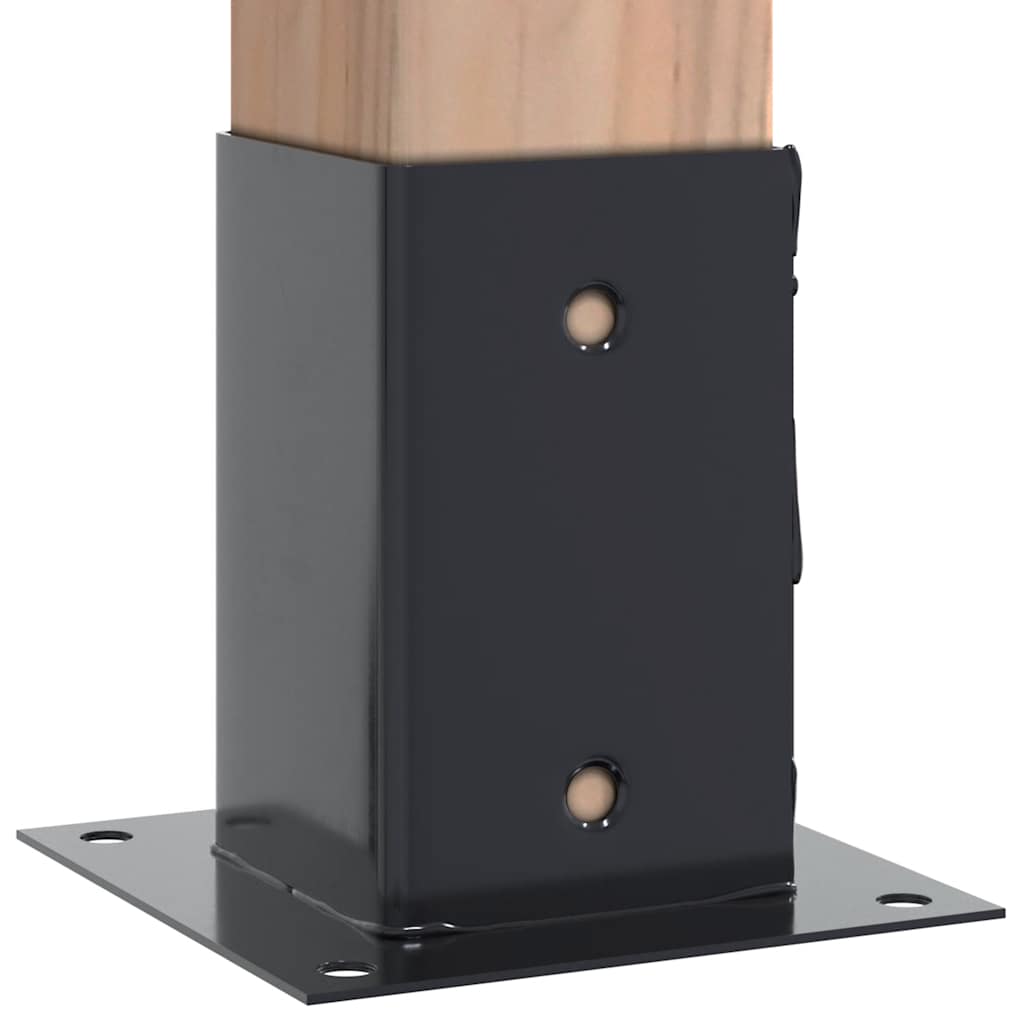 vidaXL Post Bases Square 4 pcs Anthracite 3.58x3.58" Powder-coated Steel