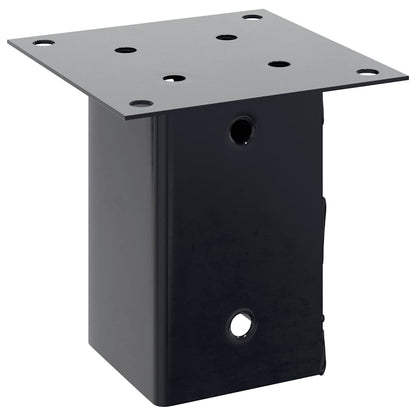 vidaXL Post Bases Square 4 pcs Anthracite 3.58x3.58" Powder-coated Steel