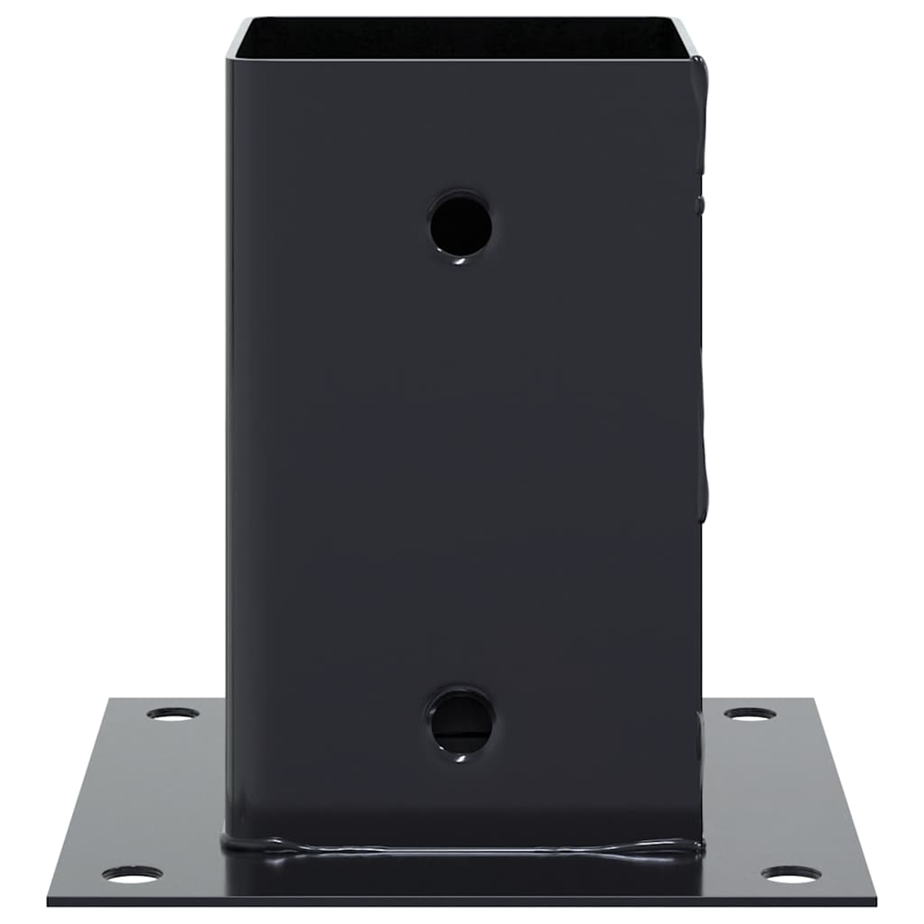 vidaXL Post Bases Square 4 pcs Anthracite 3.58x3.58" Powder-coated Steel