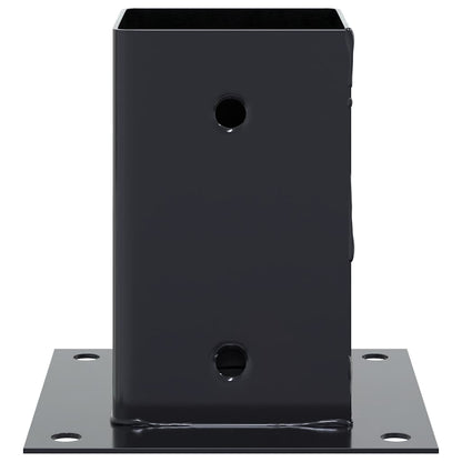 vidaXL Post Bases Square 4 pcs Anthracite 3.58x3.58" Powder-coated Steel