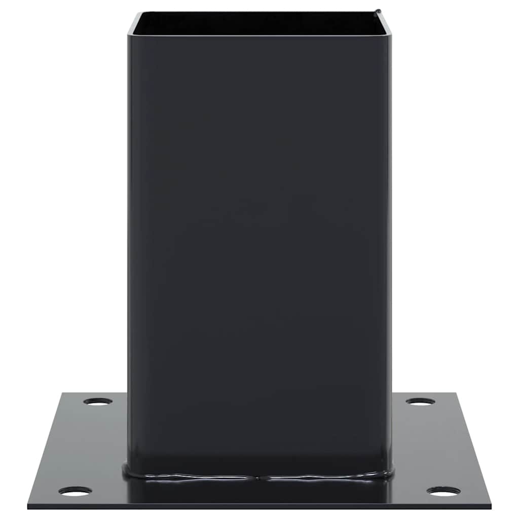 vidaXL Post Bases Square 4 pcs Anthracite 3.58x3.58" Powder-coated Steel