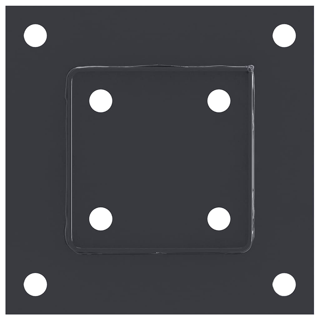 vidaXL Post Bases Square 4 pcs Anthracite 3.58x3.58" Powder-coated Steel