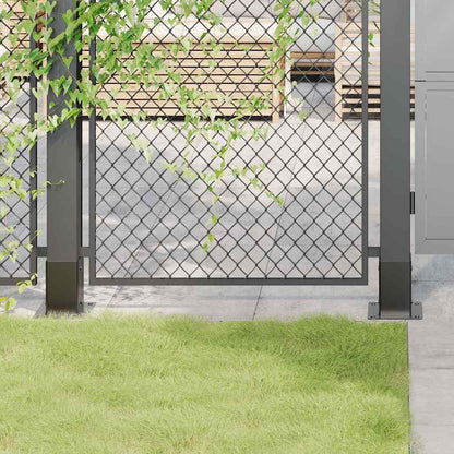 vidaXL Post Bases Square 4 pcs Anthracite 3.58x3.58" Powder-coated Steel