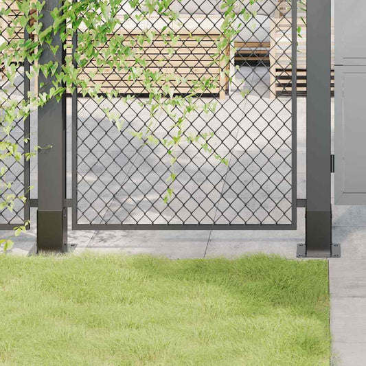 vidaXL Post Bases Square 4 pcs Anthracite 3.58x3.58" Powder-coated Steel