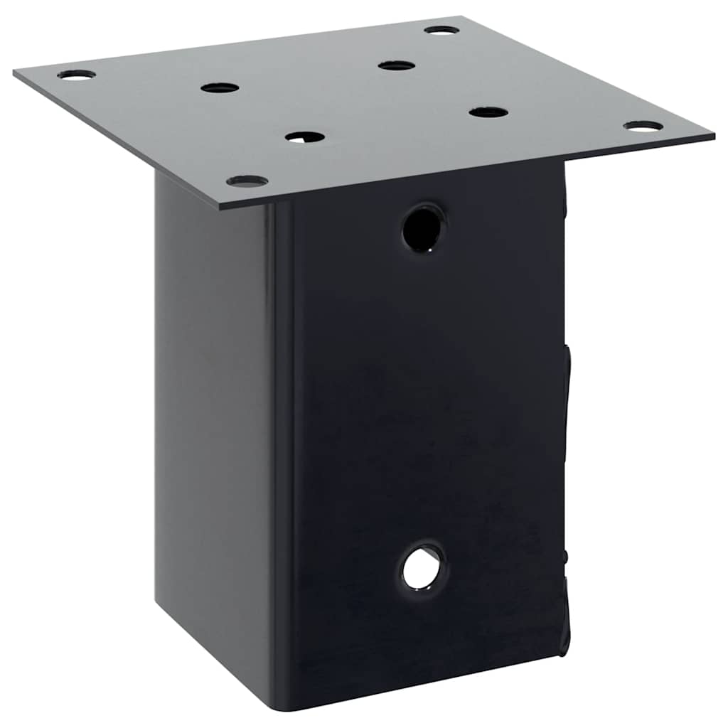 Post Bases Square 12 pcs Anthracite 3.58x3.58" Powder-coated Steel