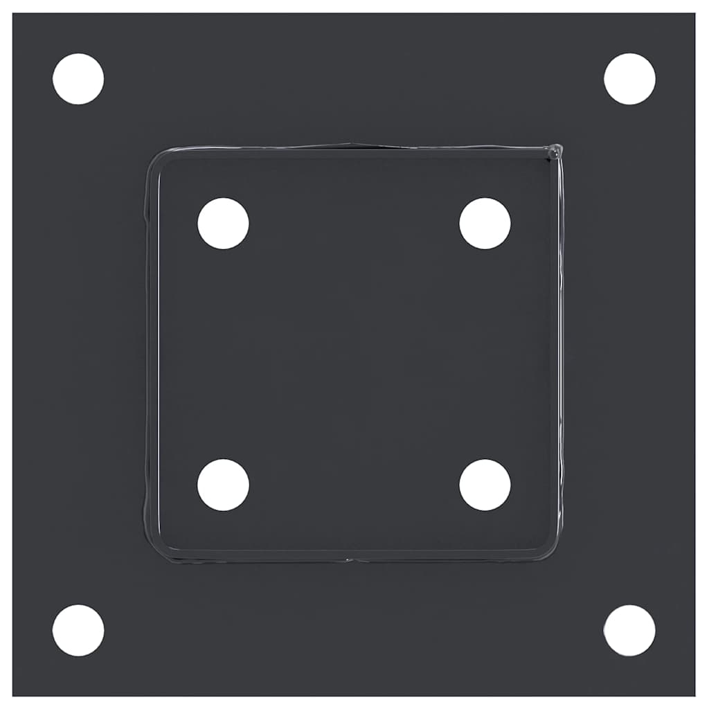 Post Bases Square 12 pcs Anthracite 3.58x3.58" Powder-coated Steel
