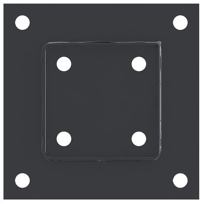 Post Bases Square 12 pcs Anthracite 3.58x3.58" Powder-coated Steel