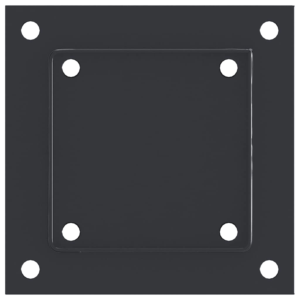vidaXL Post Bases Square 4 pcs Anthracite 3.98x3.98" Powder-coated Steel
