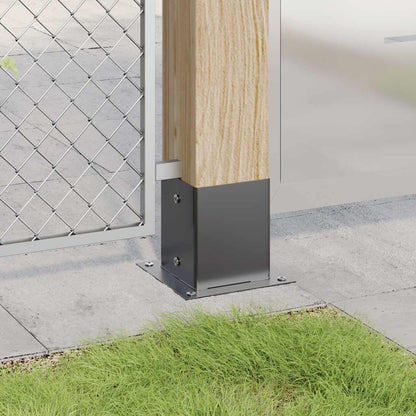 vidaXL Post Bases Square 12 pcs Anthracite 3.98x3.98" Powder-coated Steel