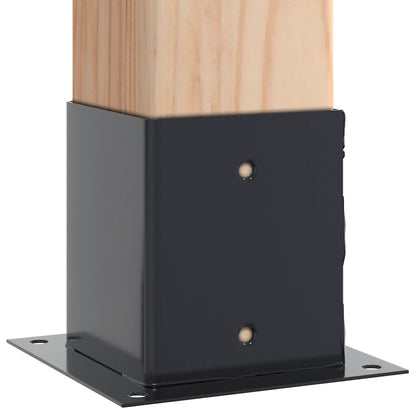 vidaXL Post Bases Square 12 pcs Anthracite 3.98x3.98" Powder-coated Steel