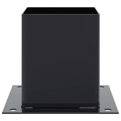 vidaXL Post Bases Square 12 pcs Anthracite 3.98x3.98" Powder-coated Steel